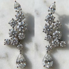 Harry Winston 4.20 Carat Platinum Diamond Earrings