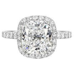 Harry Winston Bague à diamant coussin en platine de 4,29 carats Harry Winston Bague à diamant coussin en platine de 4,29 carats