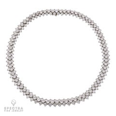Harry Winston 44.50ct Round Diamond Platinum Necklace, Signed Jacques Timey