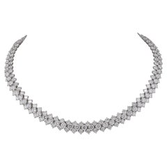 Harry Winston 44.50ct Round Diamond Platinum Necklace, Signed Jacques Timey