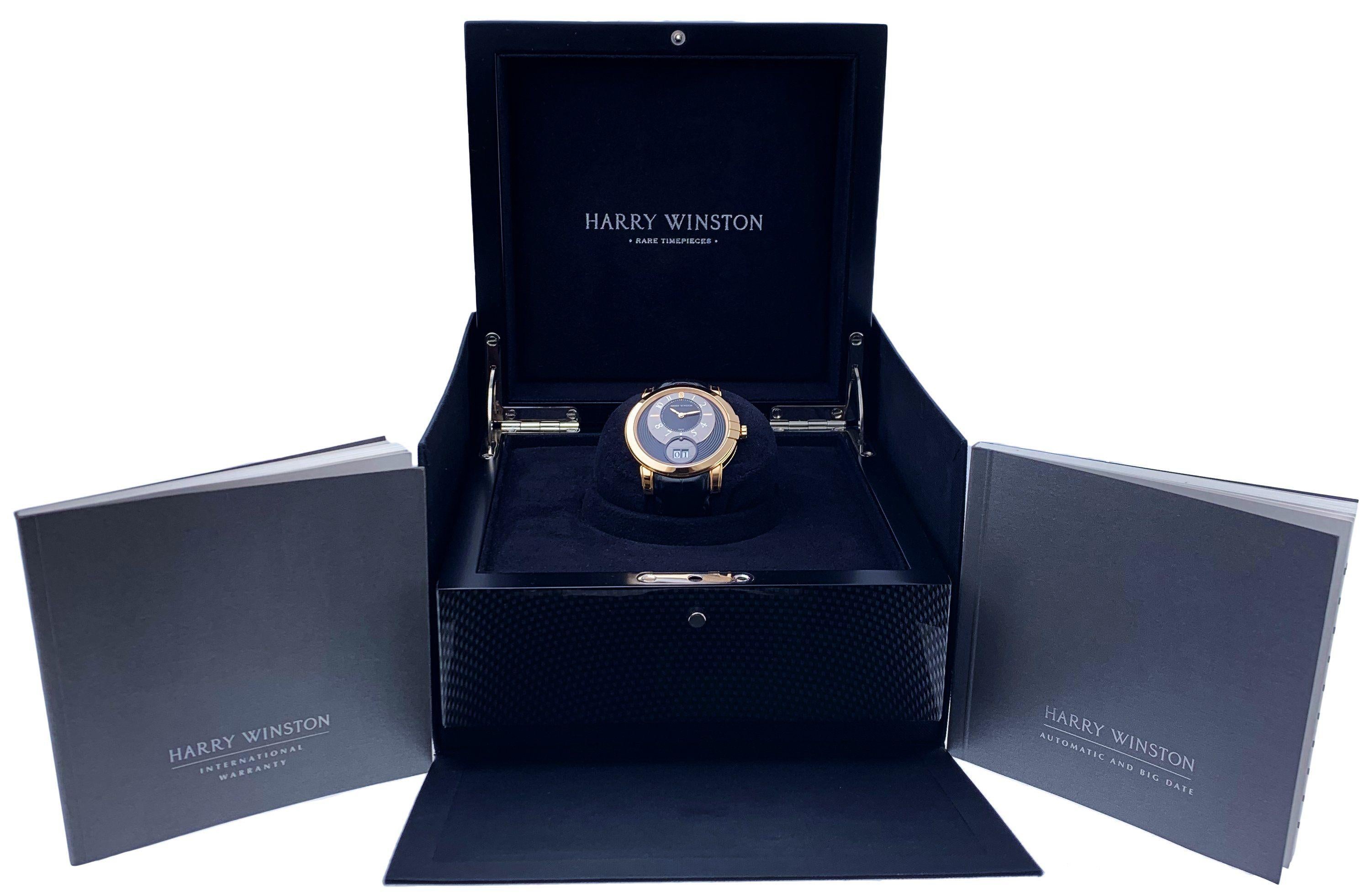 Harry Winston 450/MABD4ZRL.K 18K Rose Gold Men's Watch Box & Papers 1