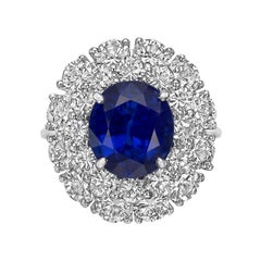 Harry Winston 4.57 Carat No-Heat Burmese Sapphire Ring