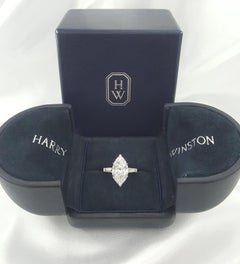 Harry Winston 5.72 Carat Marquise Diamond Platinum Engagement Ring