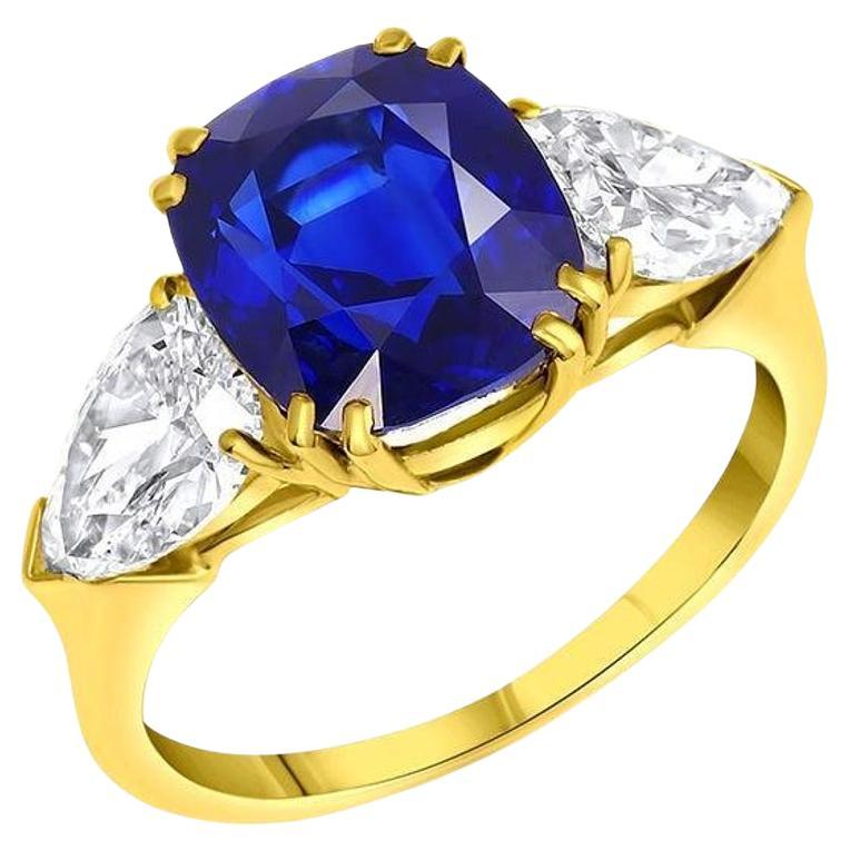"Harry Winston" 5ct Natural Unheated Sapphire Diamond Ring For Sale