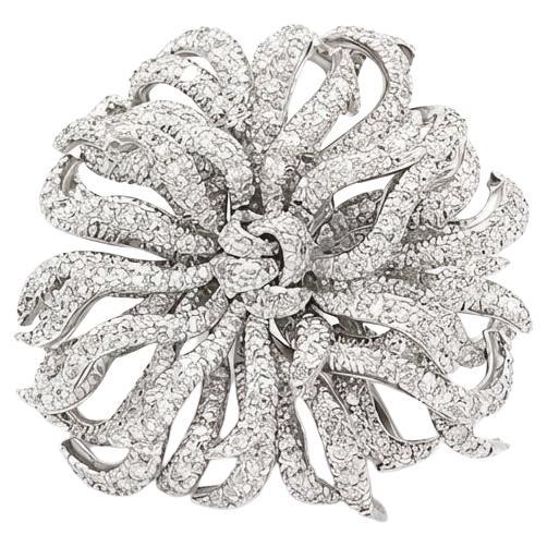 Harry Winston 6.50 Carat Diamond Flower Platinum Brooch