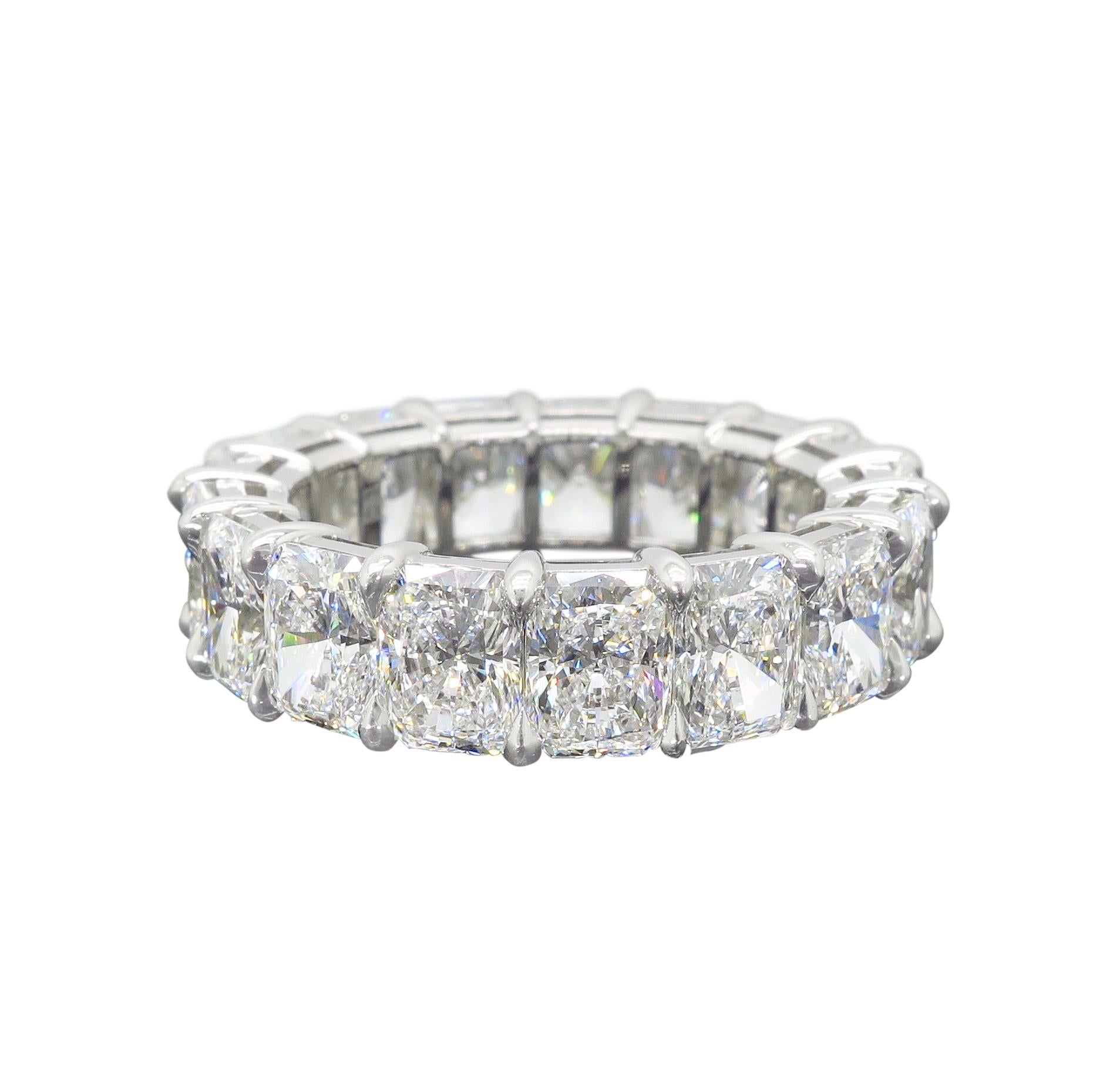Harry Winston 9.35 Carat Radiant Diamond Platinum Eternity Rock Band Ring 3