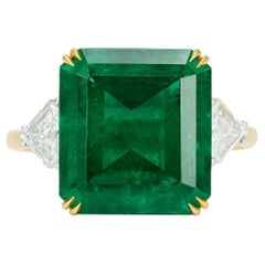 Harry Winston AGL zertifizierter 22 Karat Smaragd und Diamant Ring aus Platin und Gold Harry Winston AGL zertifizierter 22 Karat Smaragd und Diamant Ring aus Platin und Gold