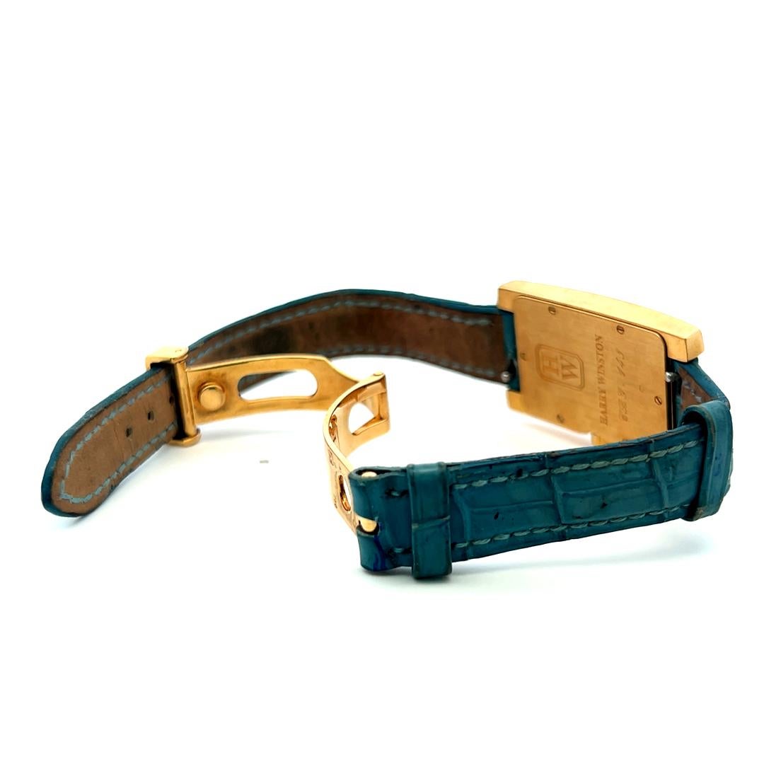 Harry Winston Avenue 36-22MM Zifferblatt 18 Karat Gelbgold Armbanduhr im Angebot 7