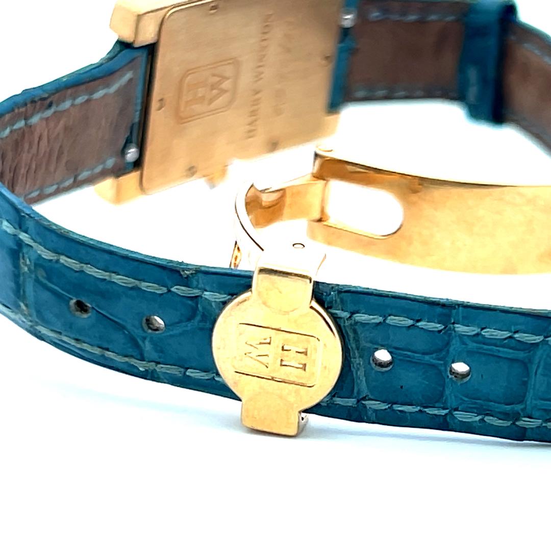 Harry Winston Avenue 36-22MM Zifferblatt 18 Karat Gelbgold Armbanduhr im Angebot 9