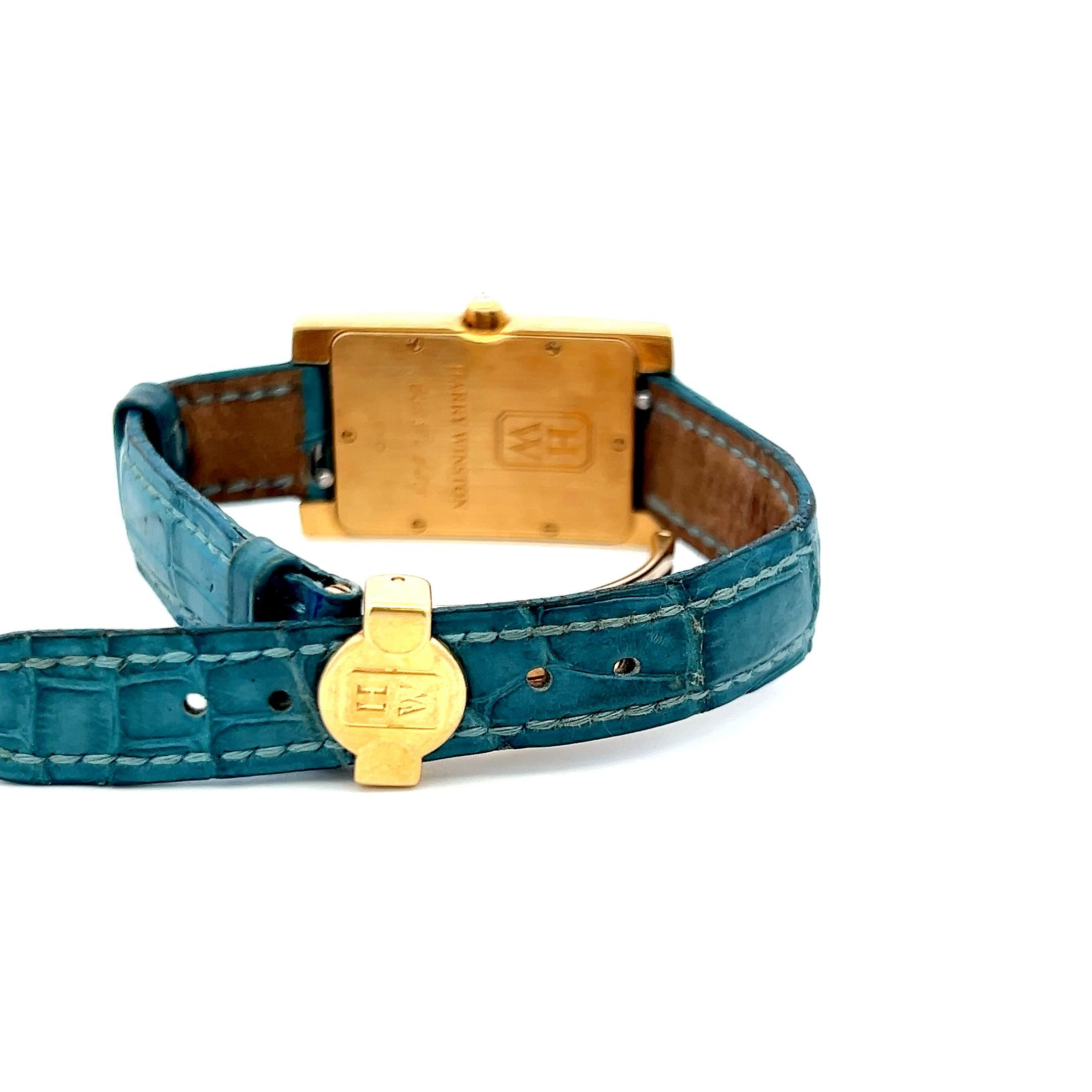 Harry Winston Avenue 36-22MM Zifferblatt 18 Karat Gelbgold Armbanduhr im Zustand „Gut“ im Angebot in New York, NY