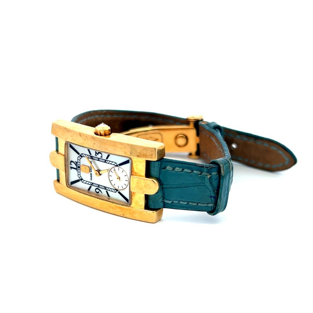 Harry Winston Avenue 36-22MM Zifferblatt 18 Karat Gelbgold Armbanduhr im Angebot 2