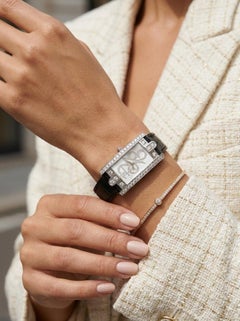 Harry Winston Avenue C Diamond Watch 18K White Gold Diamond Dial Swiss Made