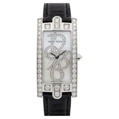 Harry Winston Avenue C Diamond Watch 18K White Gold Diamond Dial Swiss Made