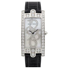 Harry Winston Avenue C Diamond Watch 18K White Gold Diamond Dial Swiss Made