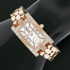 Harry Winston Avenue Classic 18k Rose Gold Pink White Diamond Watch Ref. 310LQR