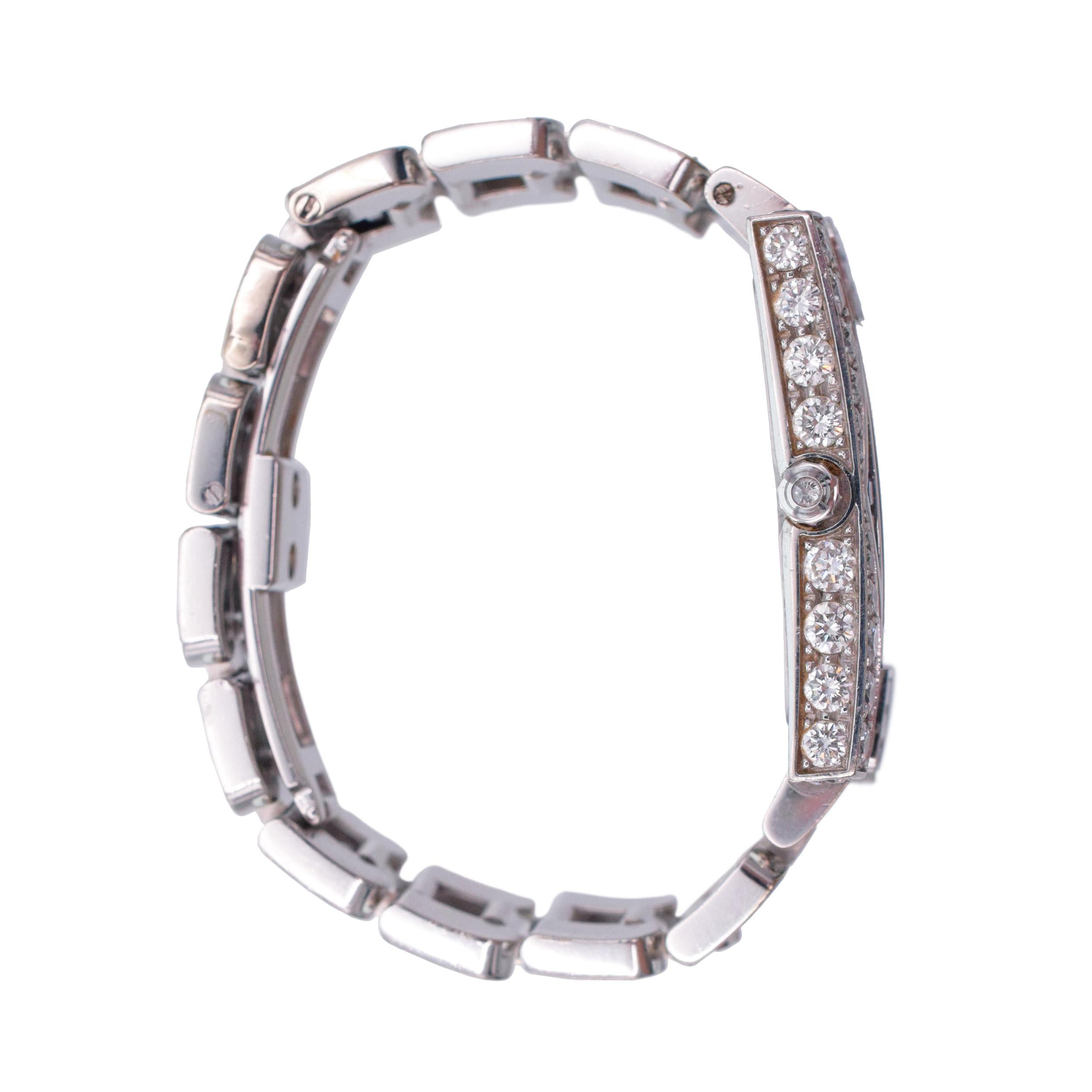 Harry Winston' Avenue ' Classic Aurora MOP Diamond And Sapphire Wrist Watch For Sale 4