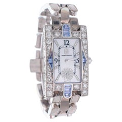 Vintage Harry Winston' Avenue ' Classic Aurora MOP Diamond And Sapphire Wrist Watch
