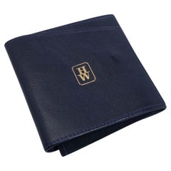 Harry Winston Blue Leather Travel Jewelry Pouch, Late 20th Century