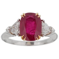 Harry Winston Burma Rubin Diamant Platin GIA zertifizierter Ring