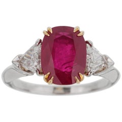 Harry Winston Burma Ruby Diamond Platinum Ring