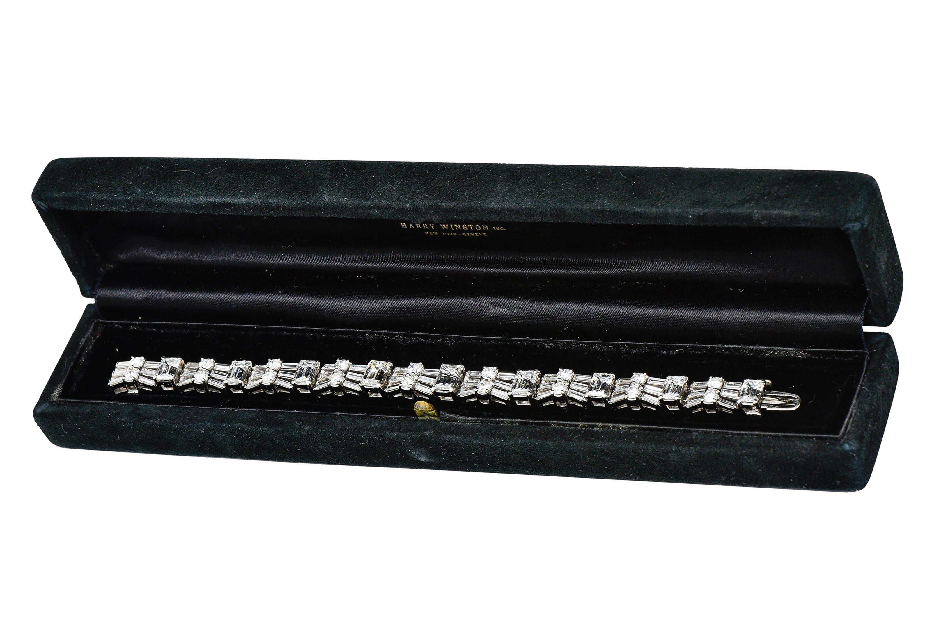 Harry Winston by Jacques Timey 20.52 Carat Emerald Cut Diamond Platinum Bracelet 5