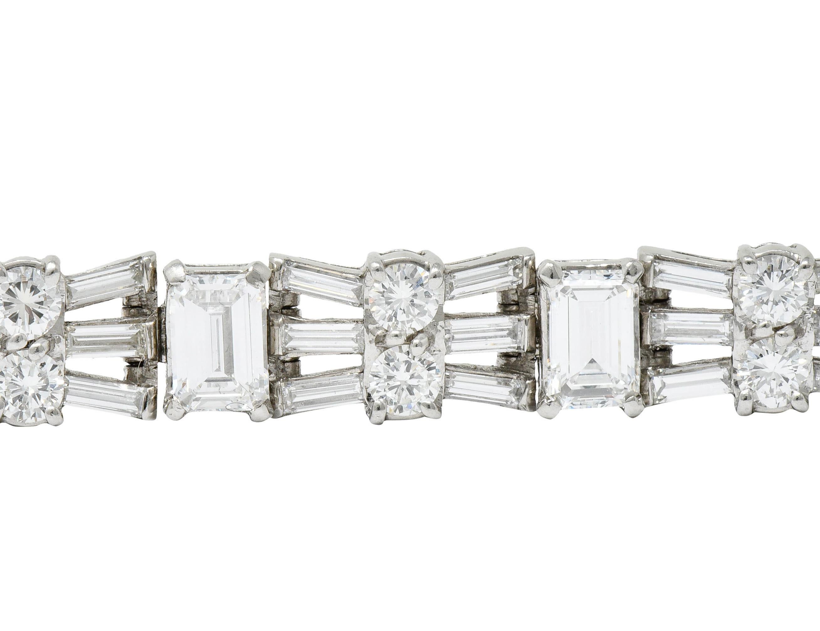 Women's or Men's Harry Winston by Jacques Timey 20.52 Carat Emerald Cut Diamond Platinum Bracelet