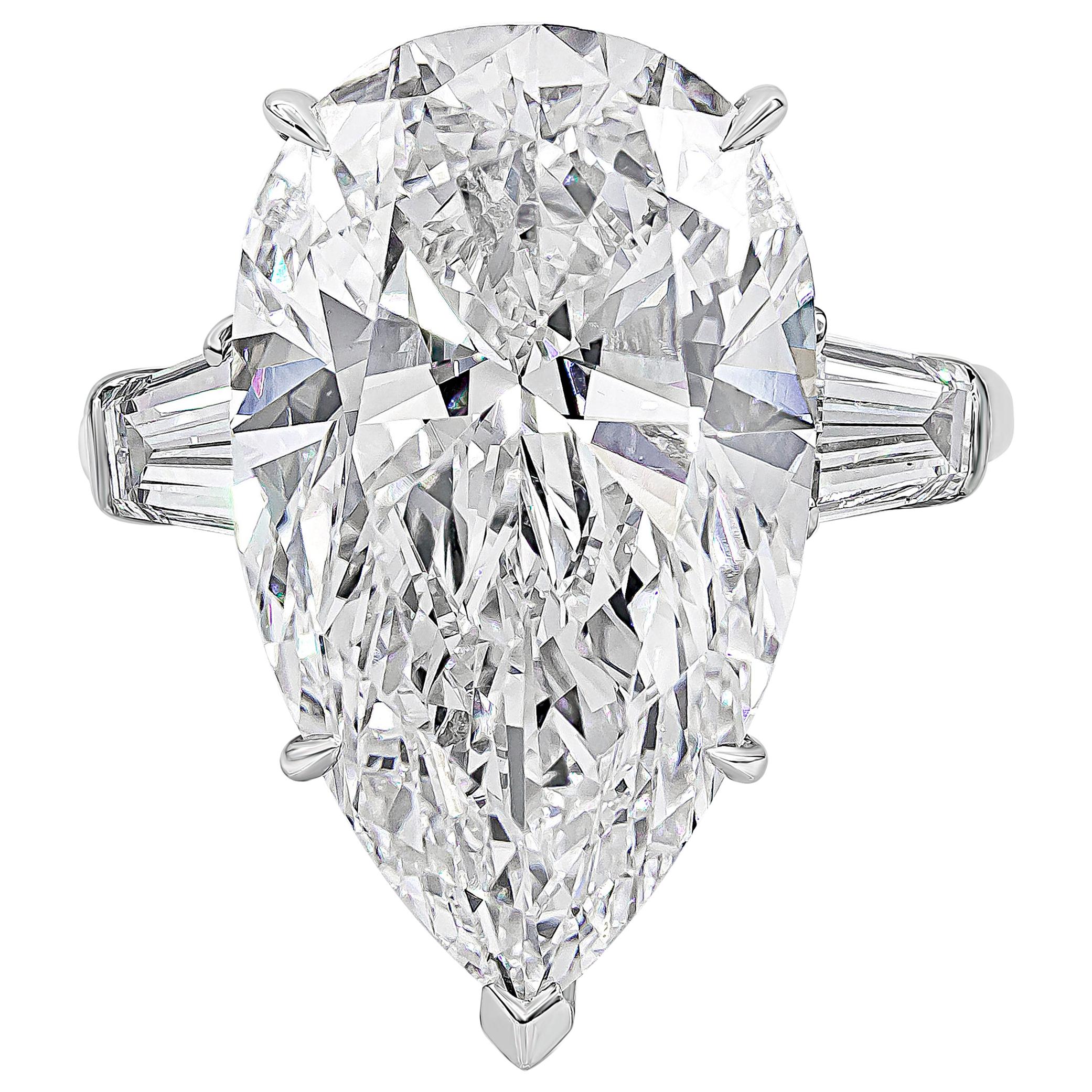 Harry Winston by Jacques Timey Pear Shape Diamond Three-Stone Engagement Ring