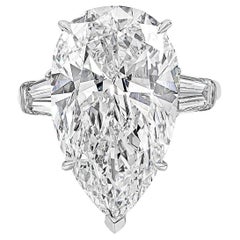 Harry Winston by Jacques Timey Verlobungsring mit drei Steinen in Birnenform mit Diamanten in Dreisteinform