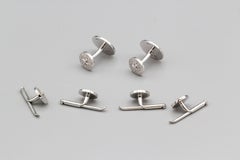 Harry Winston by Thom Browne - Boutons de manchette en or blanc 18 carats avec diamants:: clous d'oreilles