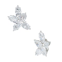 Boucles d'oreilles Harry Winston Cluster 43 carats de diamants certifiés GIA