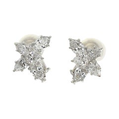 Boucles d'oreilles en platine Harry Winston Cluster by HW Marquis Pear Shape Diamond