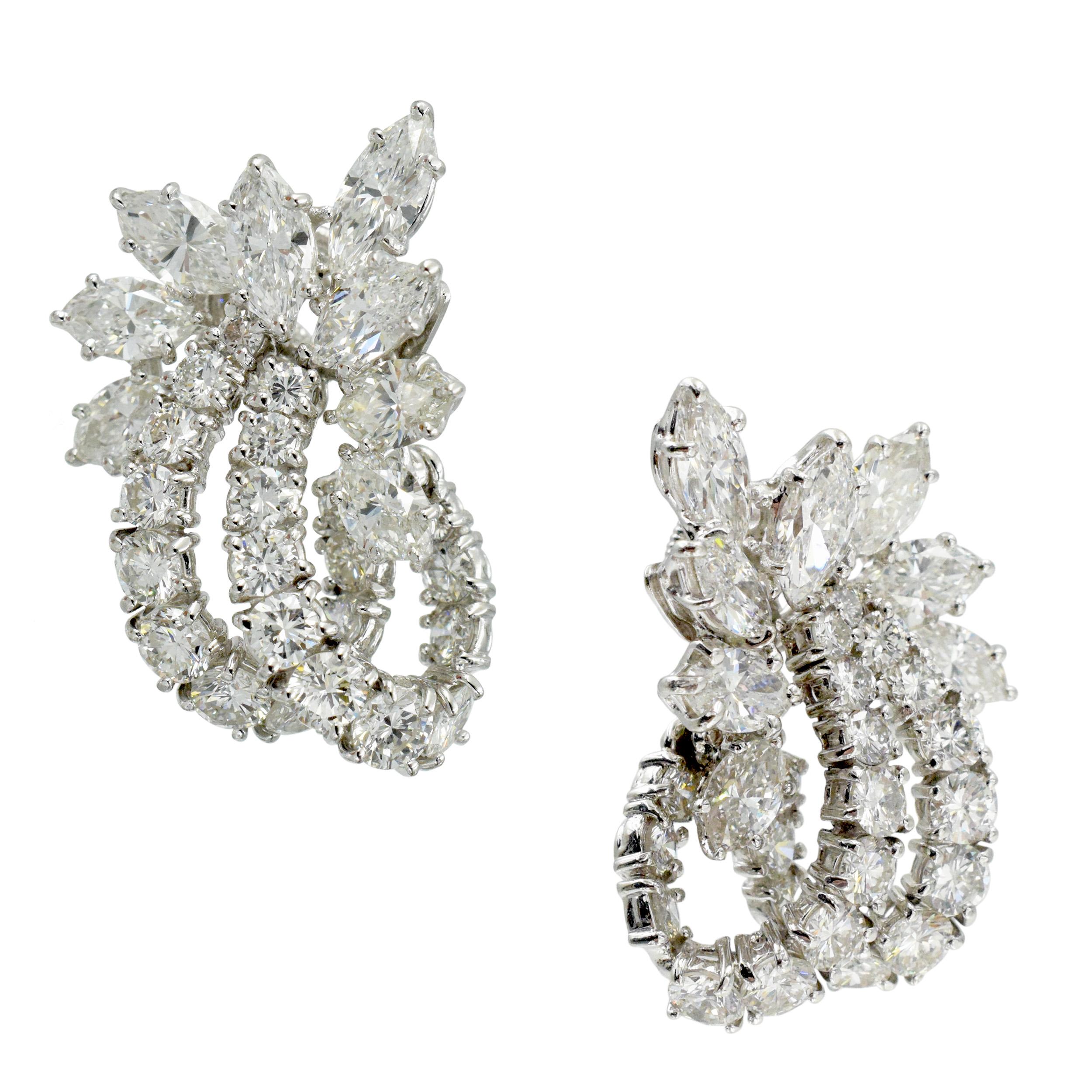 Women's or Men's Harry Winston Cluster Diamond Earrings  For Sale