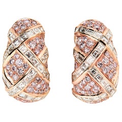 Harry Winston Colored Diamond and Diamond Earrings