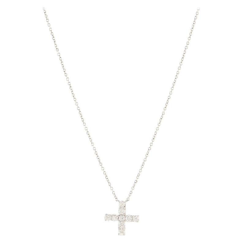 Harry Winston Cross Pendant Necklace Platinum with Diamonds Mini