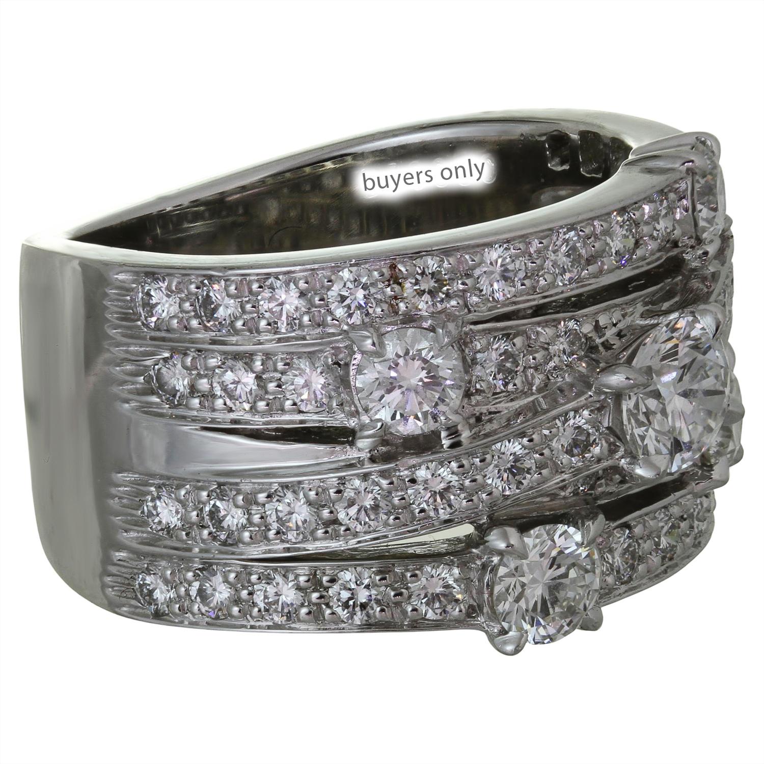 Harry Winston Crossover Diamant Platin-Ring Papiere 54 Damen im Angebot