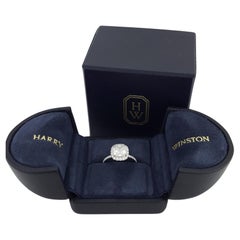 Harry Winston Cushion-Cut Diamond Micropave Engagement Ring