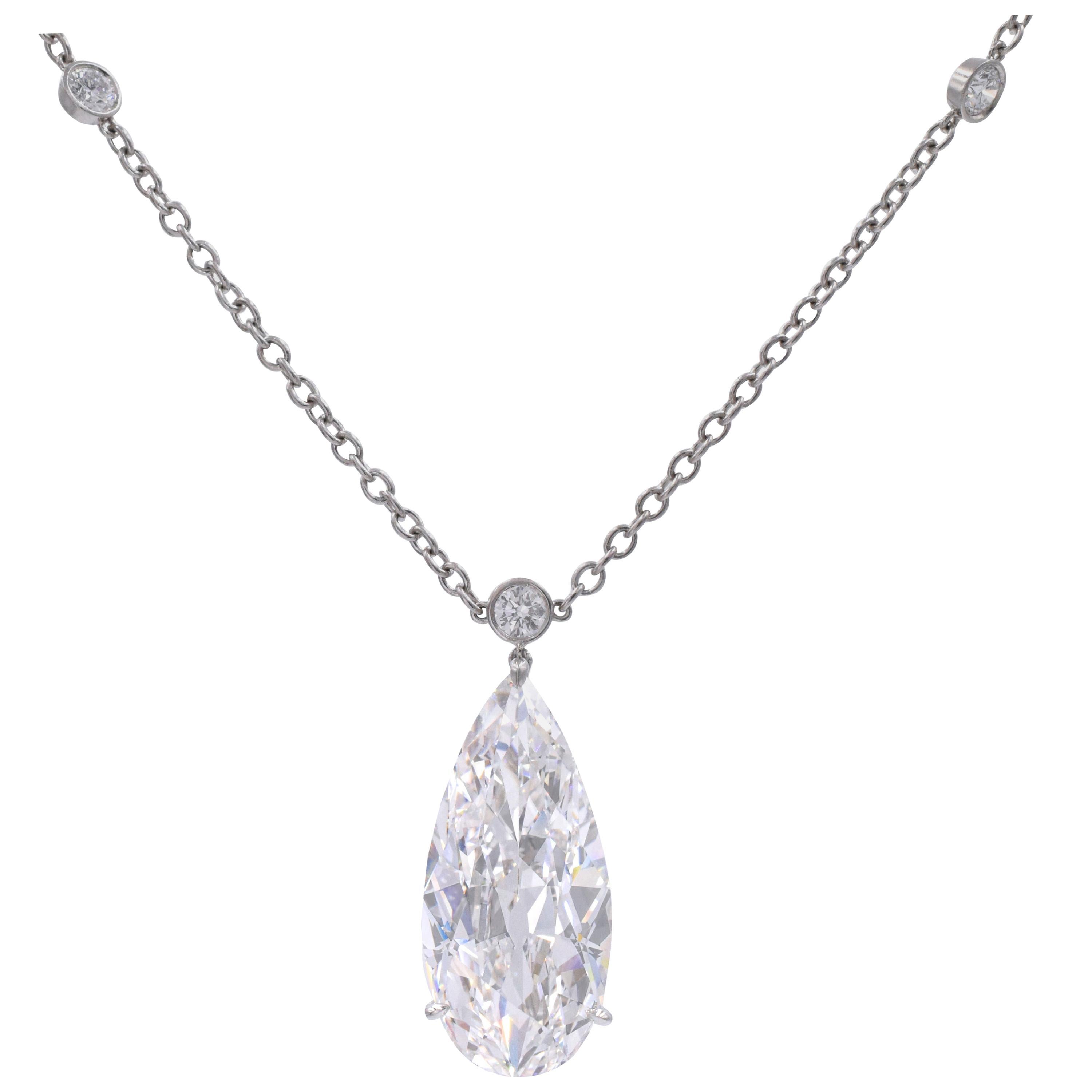 Harry Winston D Color IF Clarity GIA Certified Diamond Pendant/Necklace
