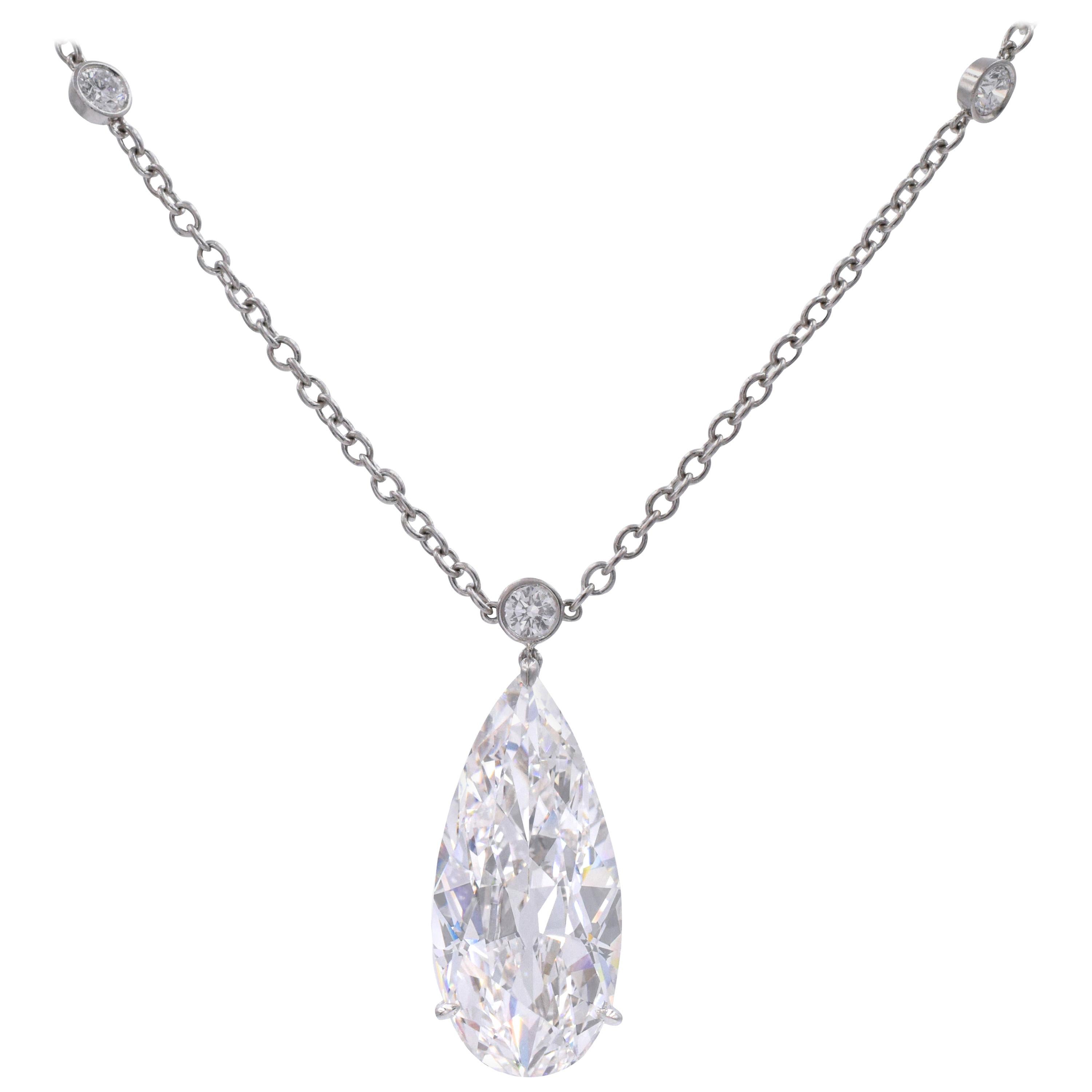 Harry Winston D Color IF Clarity GIA Certified Diamond Pendant or Necklace