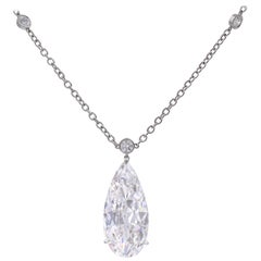 Pendentif ou collier en diamant certifié GIA Harry Winston de couleur D et de pureté IF