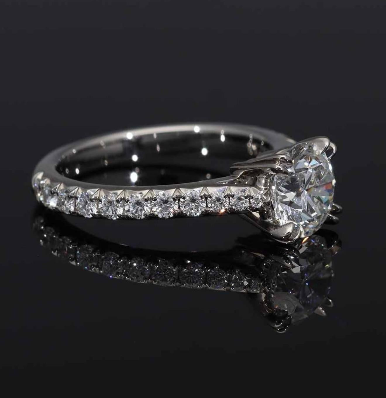 HARRY WINSTON Diamond 1.01ct F-VS2-3Ex Platinum Brilliant Love Ring US 3 3/4 For Sale 8