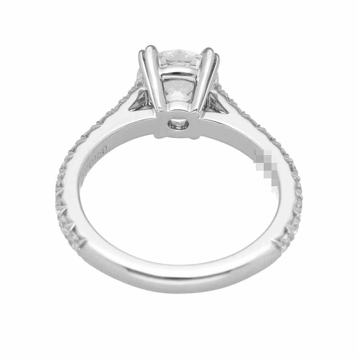 Round Cut HARRY WINSTON Diamond 1.01ct F-VS2-3Ex Platinum Brilliant Love Ring US 3 3/4 For Sale