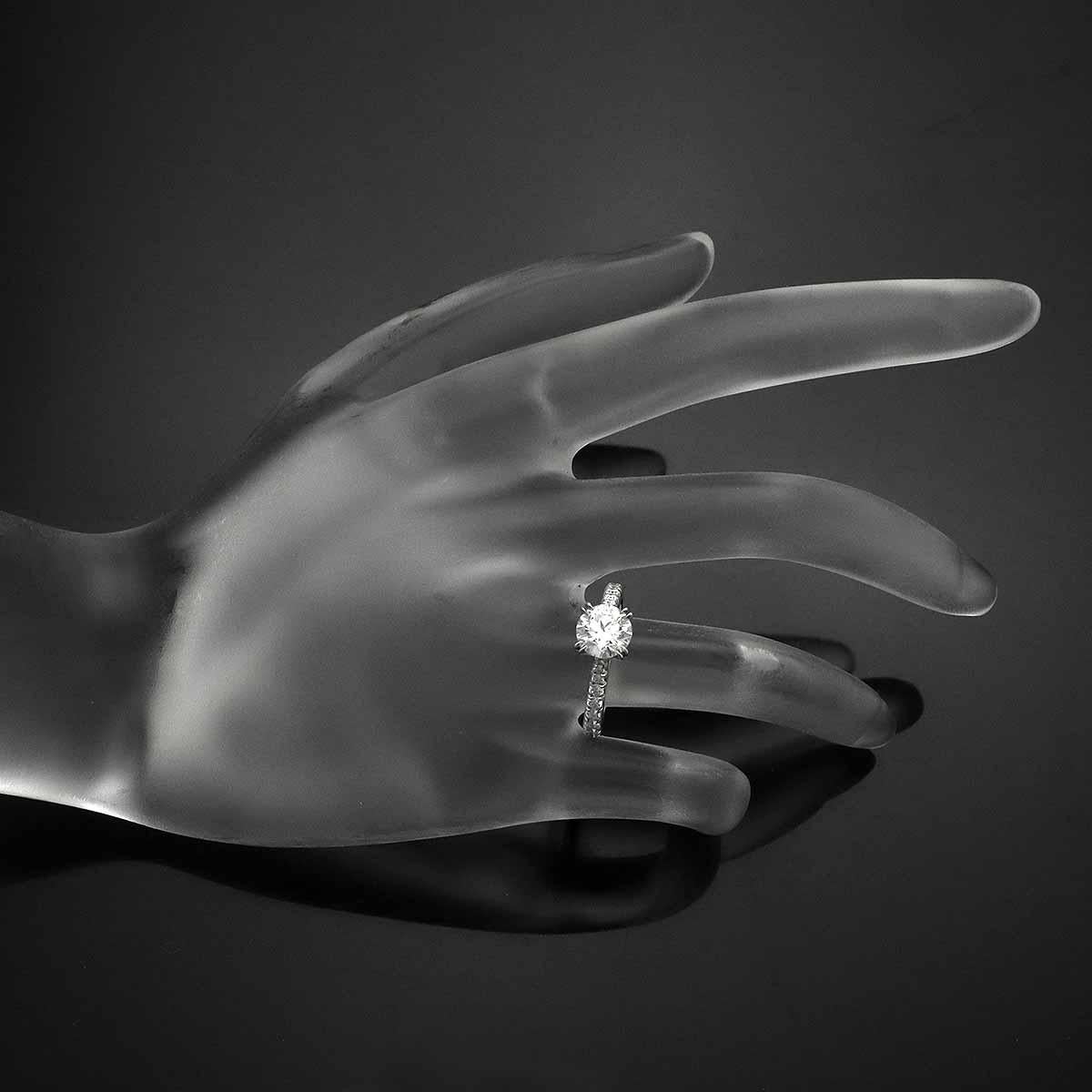 HARRY WINSTON Diamond 1.01ct F-VS2-3Ex Platinum Brilliant Love Ring US 3 3/4 For Sale 3