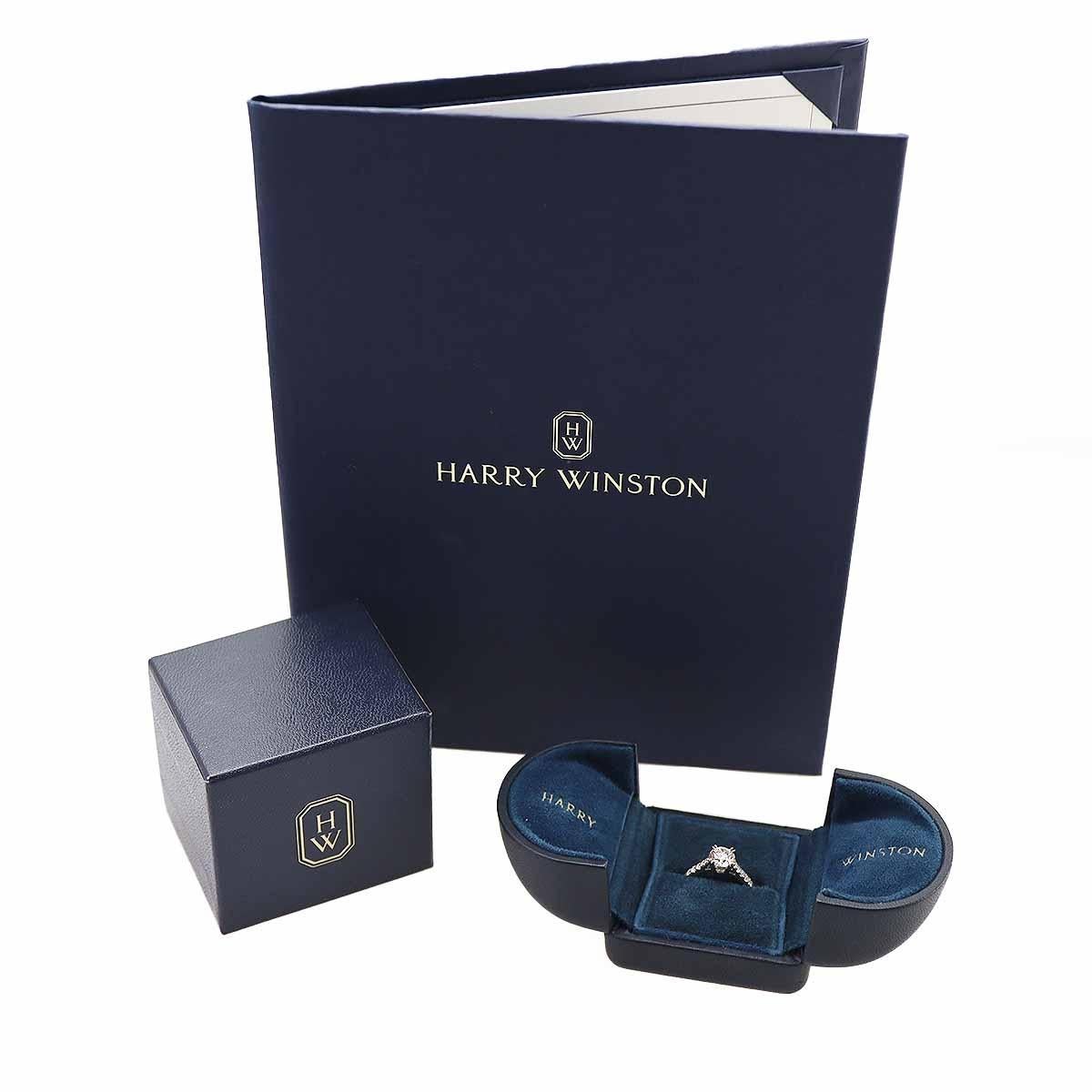 HARRY WINSTON Diamond 1.01ct F-VS2-3Ex Platinum Brilliant Love Ring US 3 3/4 For Sale 4