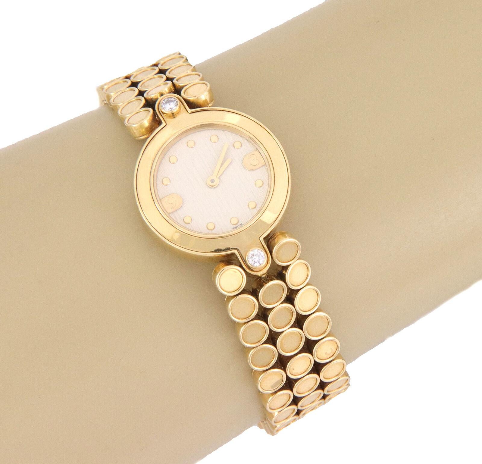 Harry Winston 18 Karat Gelbgold Damenquarz-Armbanduhr mit Diamanten im Angebot 3