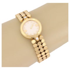 Harry Winston 18 Karat Gelbgold Damenquarz-Armbanduhr mit Diamanten