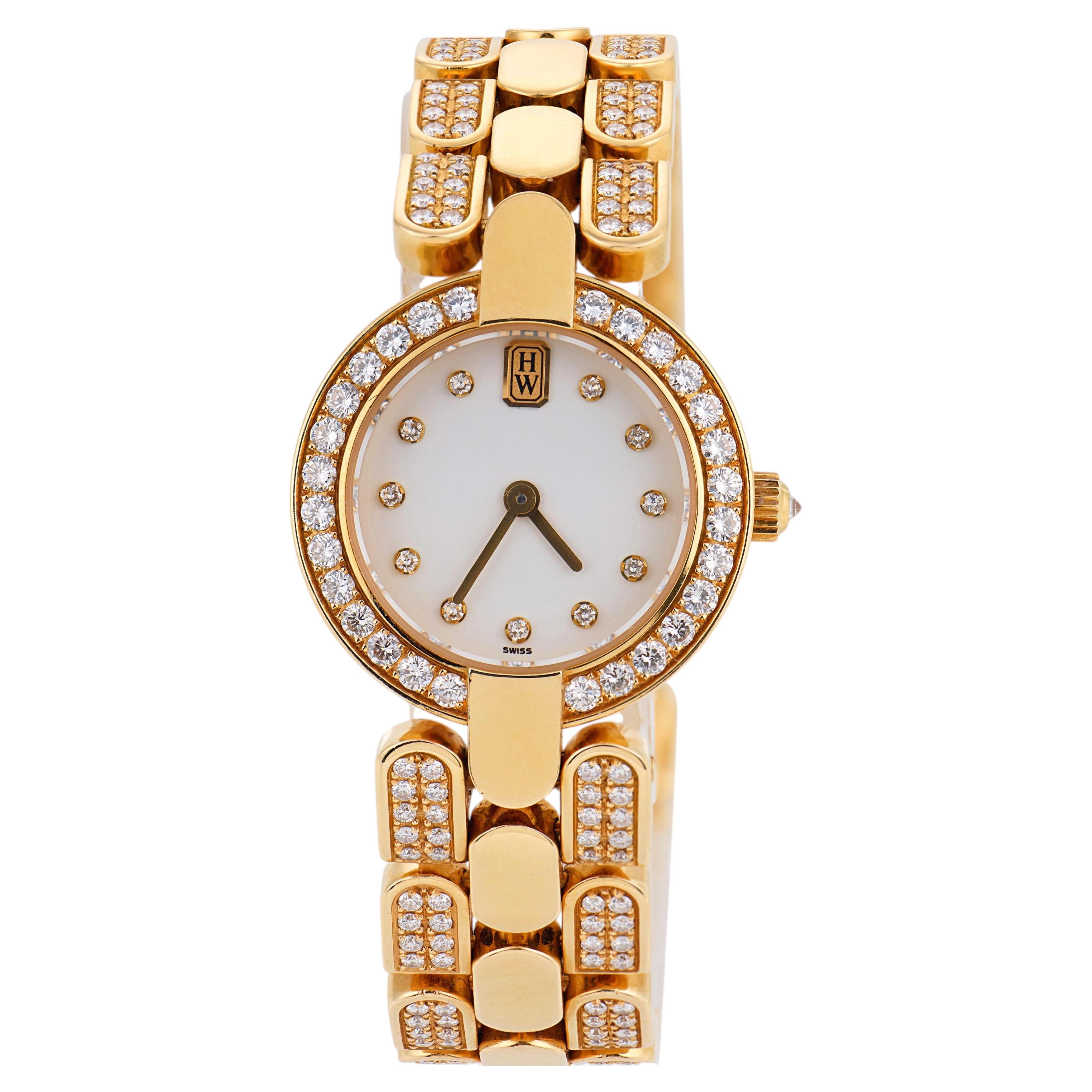 Harry Winston diamond 18k yellow gold Premier watch
