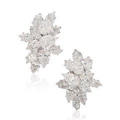 HARRY WINSTON Diamond and Emerald Ear Clips