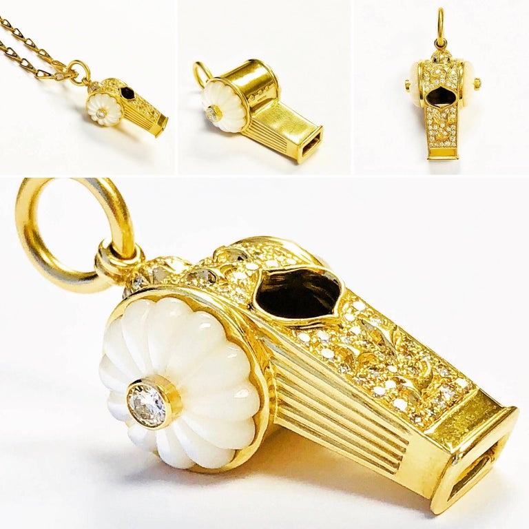 Harry Winston Diamond and Mother-of-Pearl Whistle Pendant ...