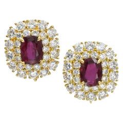 Orecchini con diamanti e rubini di Harry Winston