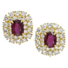 Harry Winston Diamond and Ruby Earrings